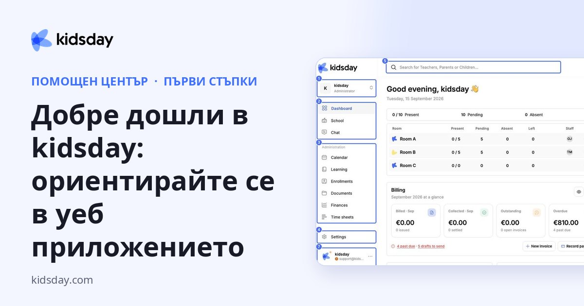 Добре дошли в kidsday: ориентирайте се в уеб приложението