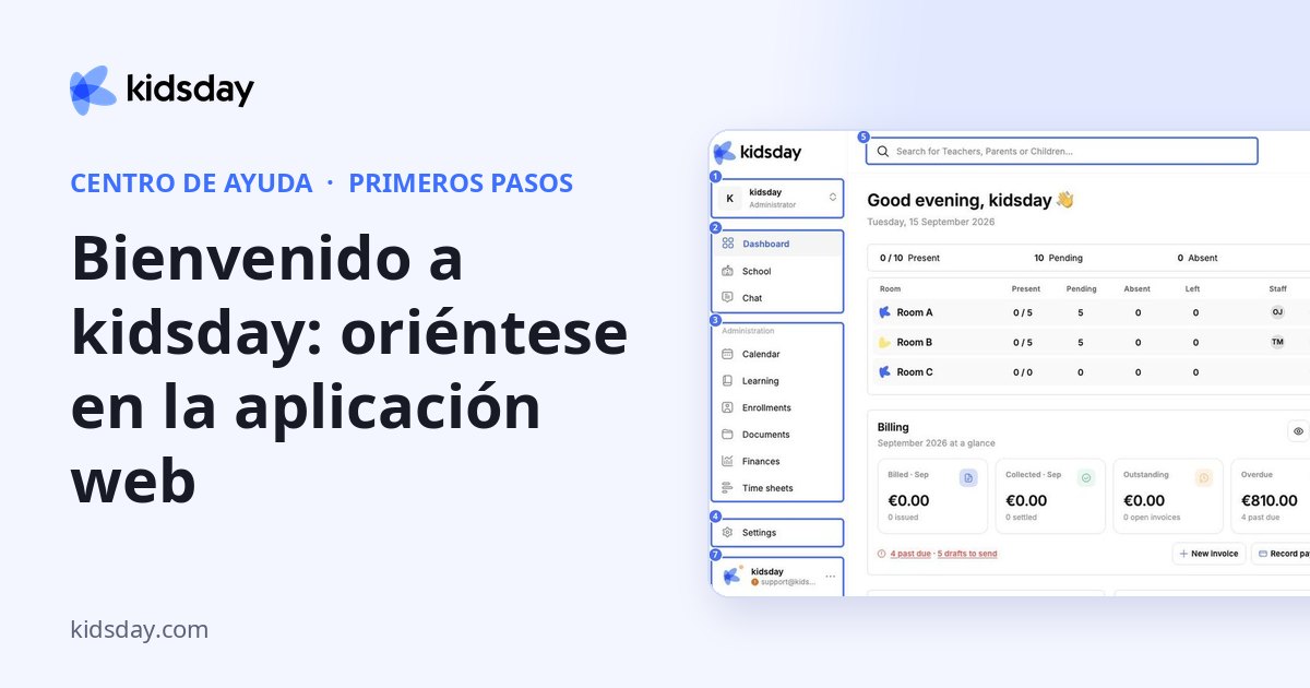 Bienvenido a kidsday: oriéntese en la aplicación web