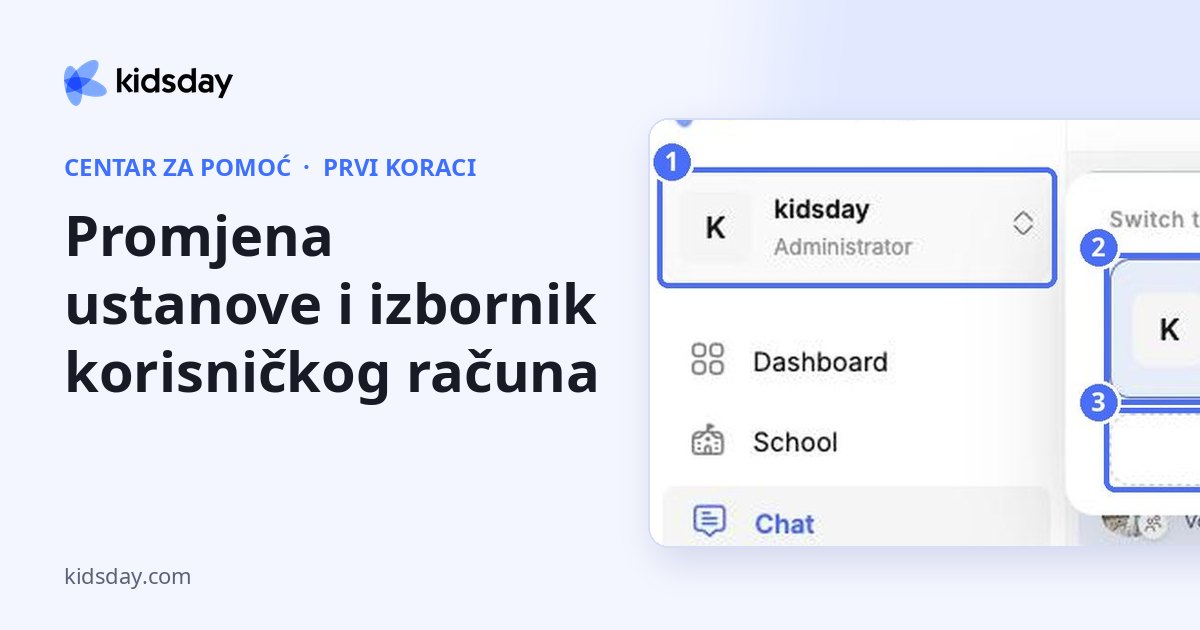 Promjena ustanove i izbornik korisničkog računa