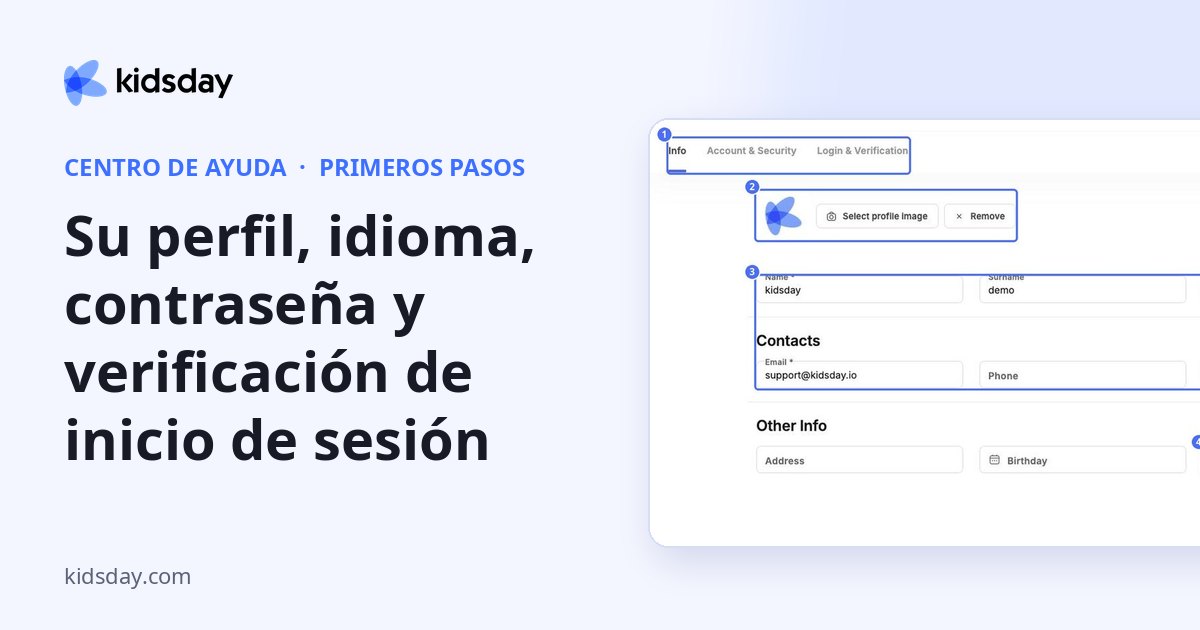 Su perfil, idioma, contraseña y verificación de inicio de sesión