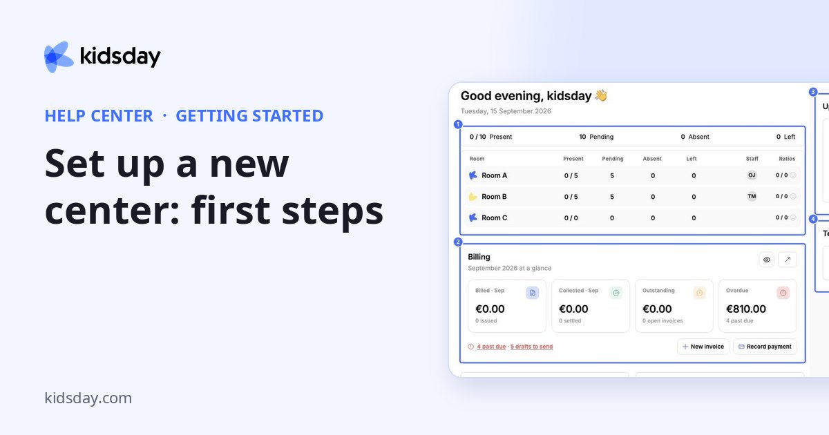 Set up a new center: first steps