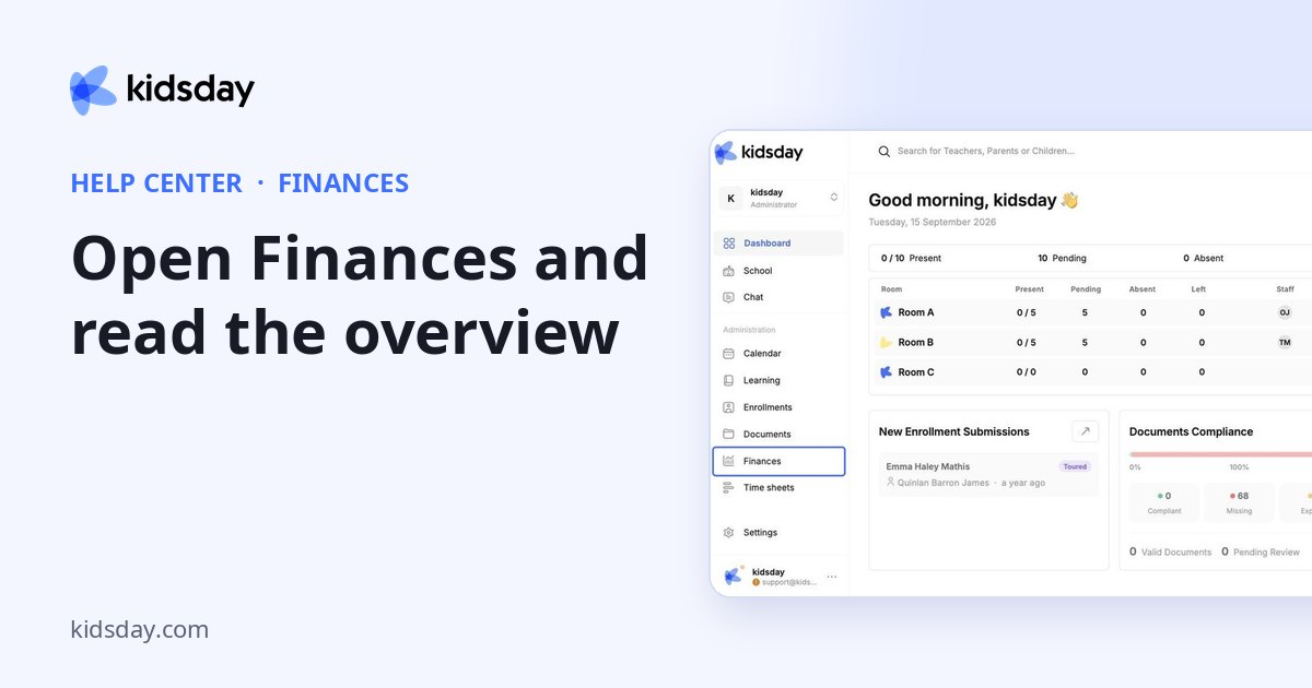 Open Finances and read the overview