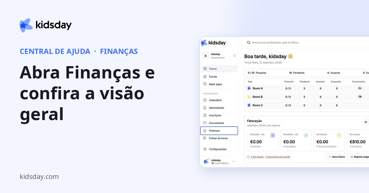 Abra Finanças e confira a visão geral