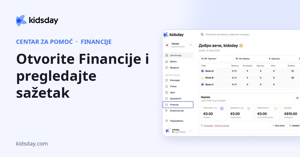 Otvorite Financije i pregledajte sažetak