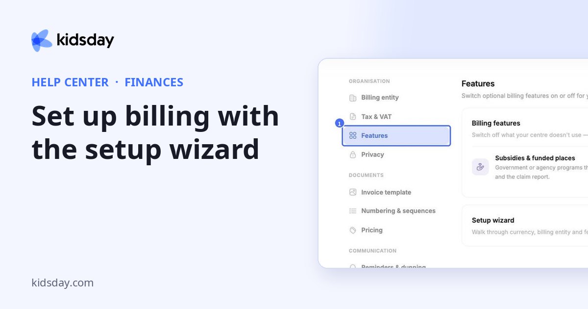Set up billing with the setup wizard