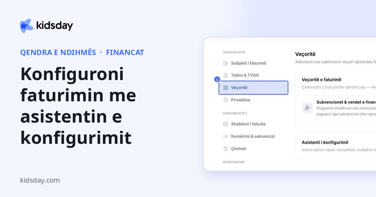 Konfiguroni faturimin me asistentin e konfigurimit