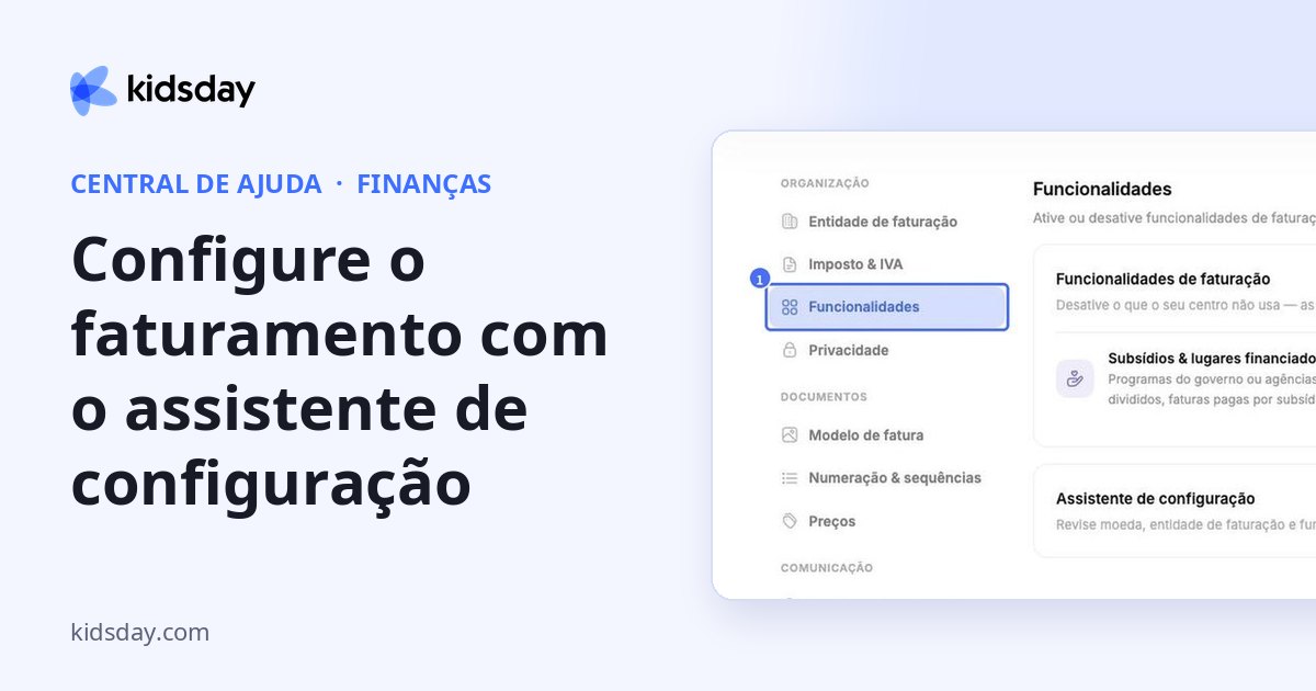 Configure o faturamento com o assistente de configuração