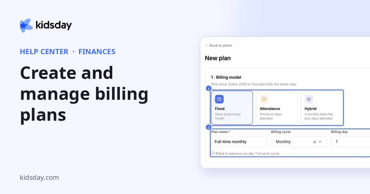Create and manage billing plans