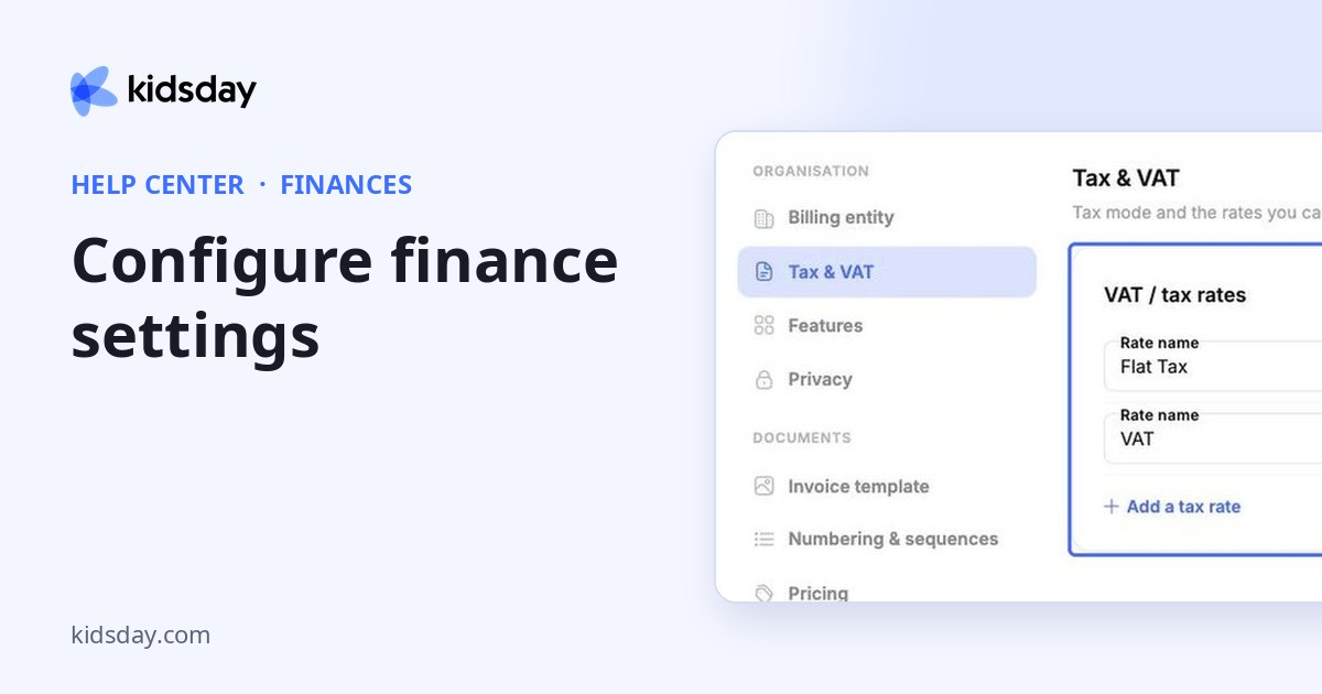 Configure finance settings