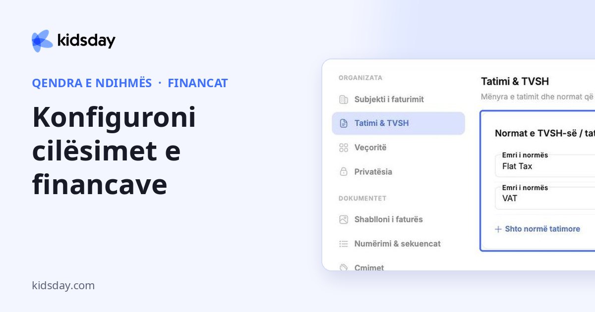 Konfiguroni cilësimet e financave