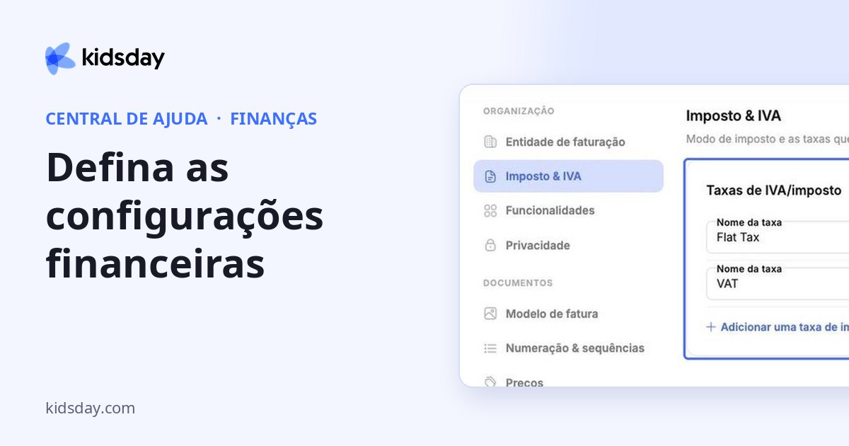 Defina as configurações financeiras
