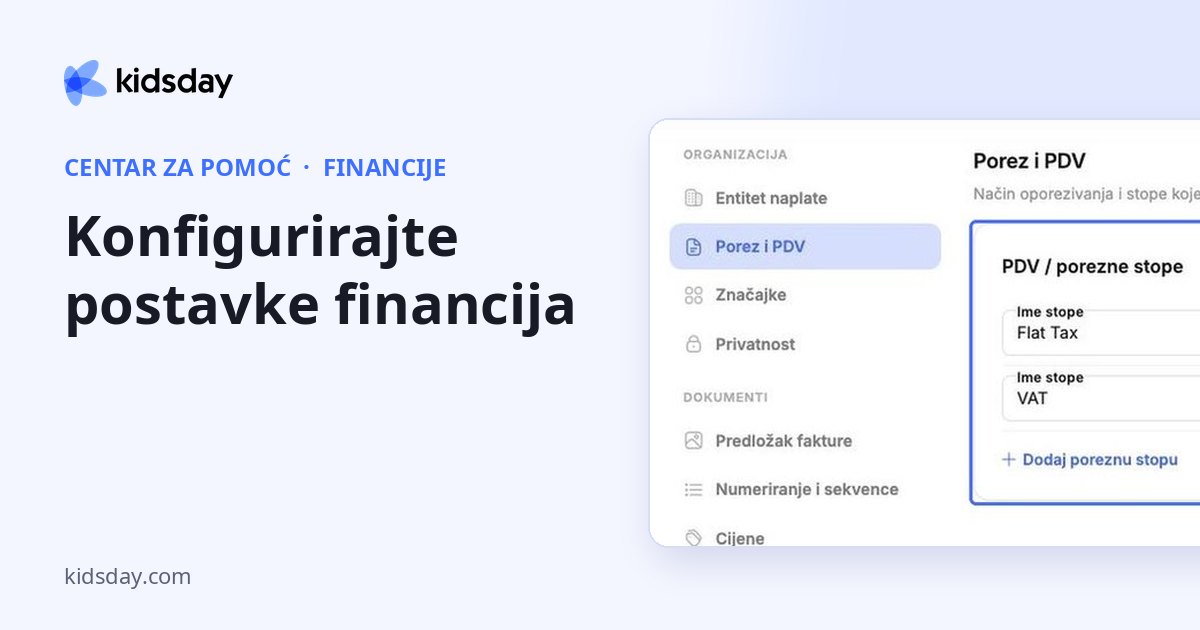 Konfigurirajte postavke financija