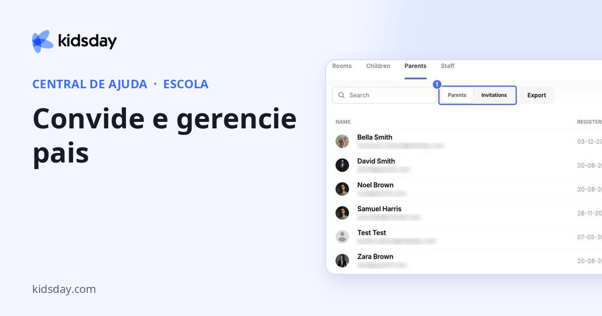 Convide e gerencie pais