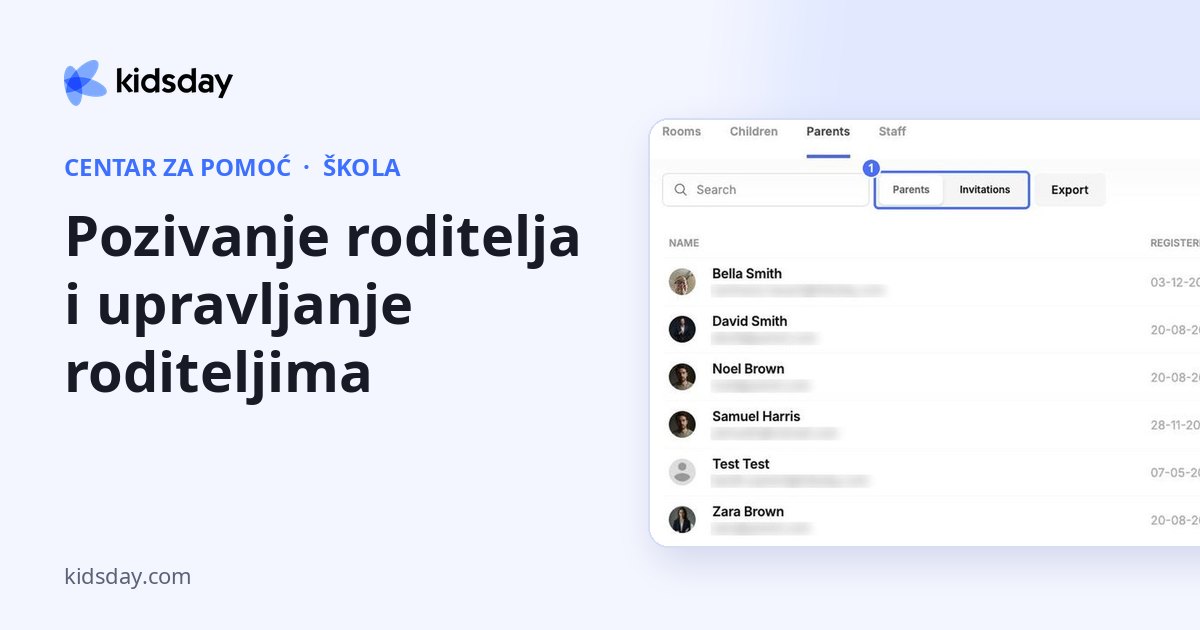 Pozivanje roditelja i upravljanje roditeljima