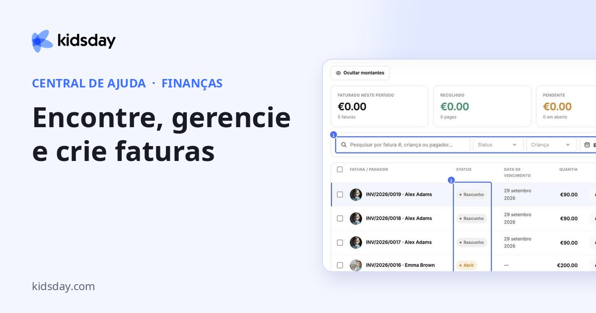 Encontre, gerencie e crie faturas