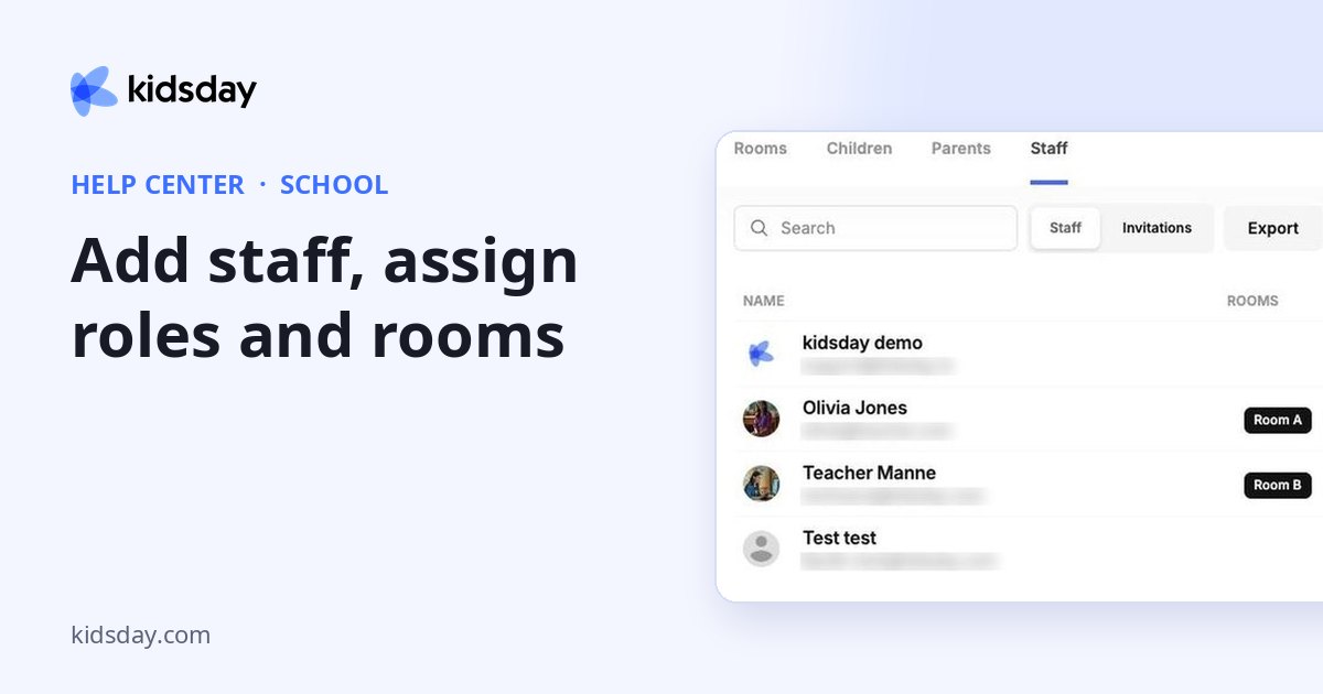 Add staff, assign roles and rooms
