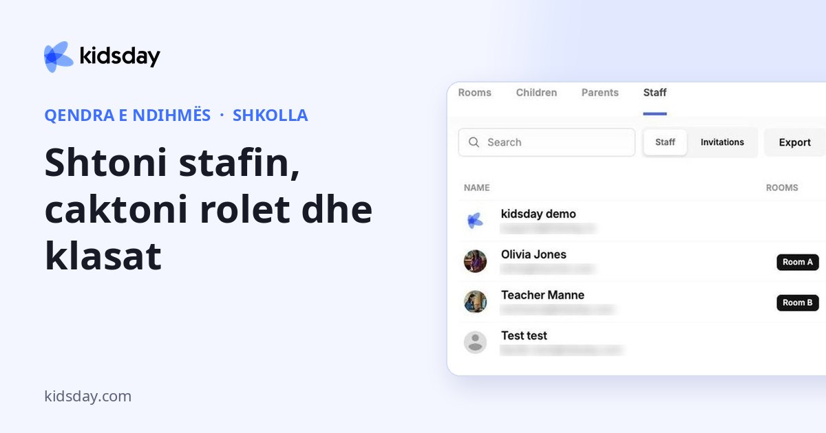 Shtoni stafin, caktoni rolet dhe klasat