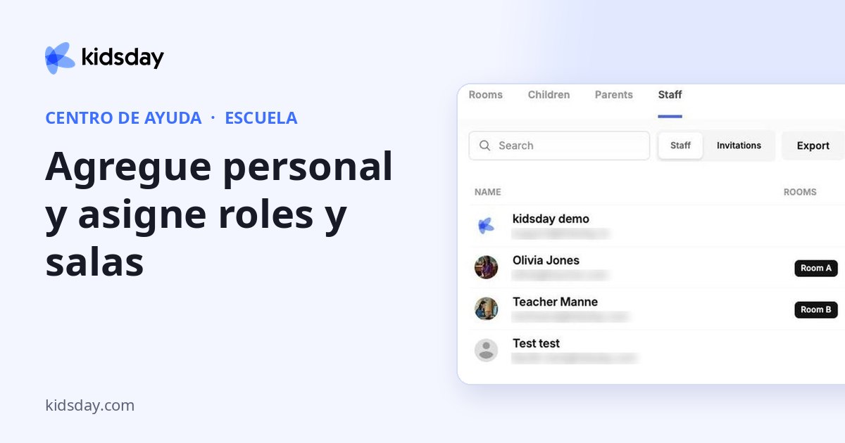 Agregue personal y asigne roles y salas