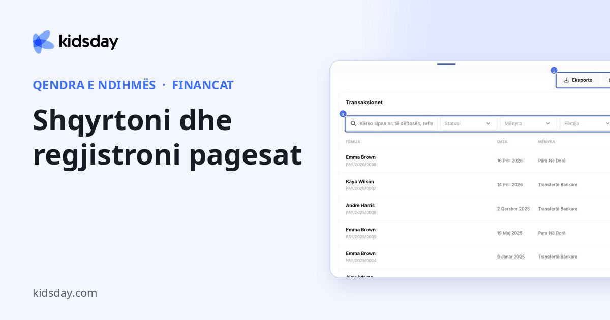 Shqyrtoni dhe regjistroni pagesat
