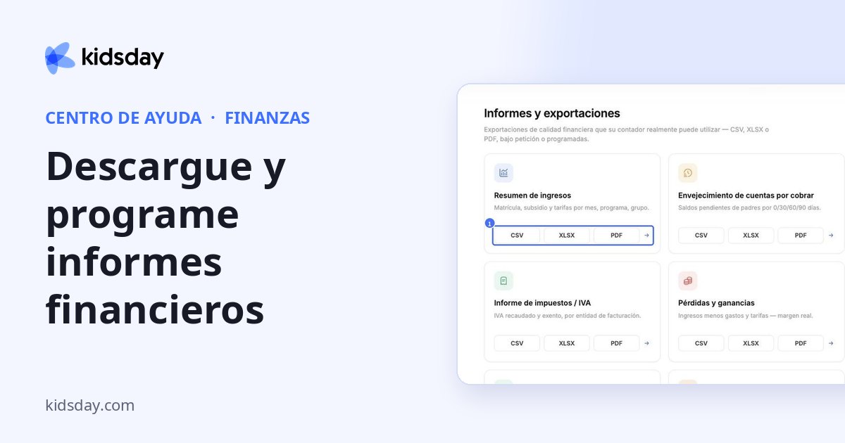 Descargue y programe informes financieros