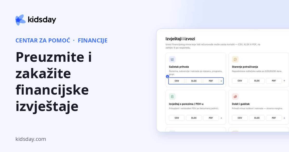 Preuzmite i zakažite financijske izvještaje