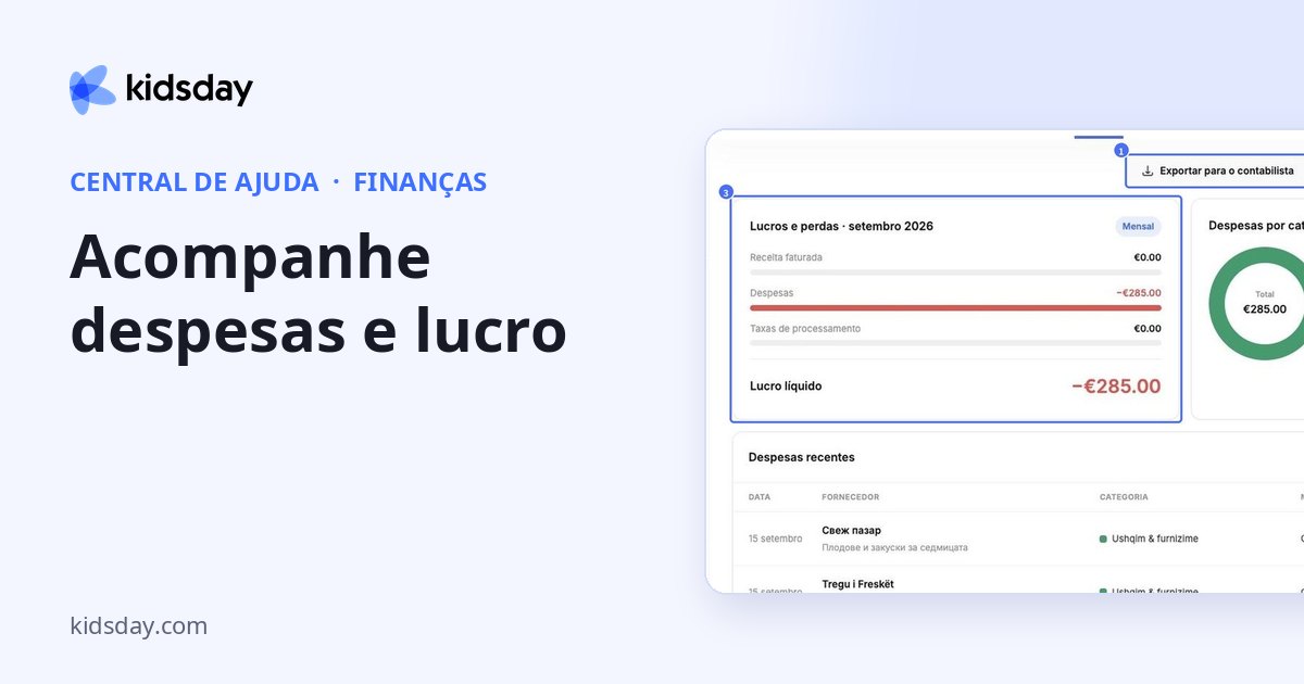 Acompanhe despesas e lucro