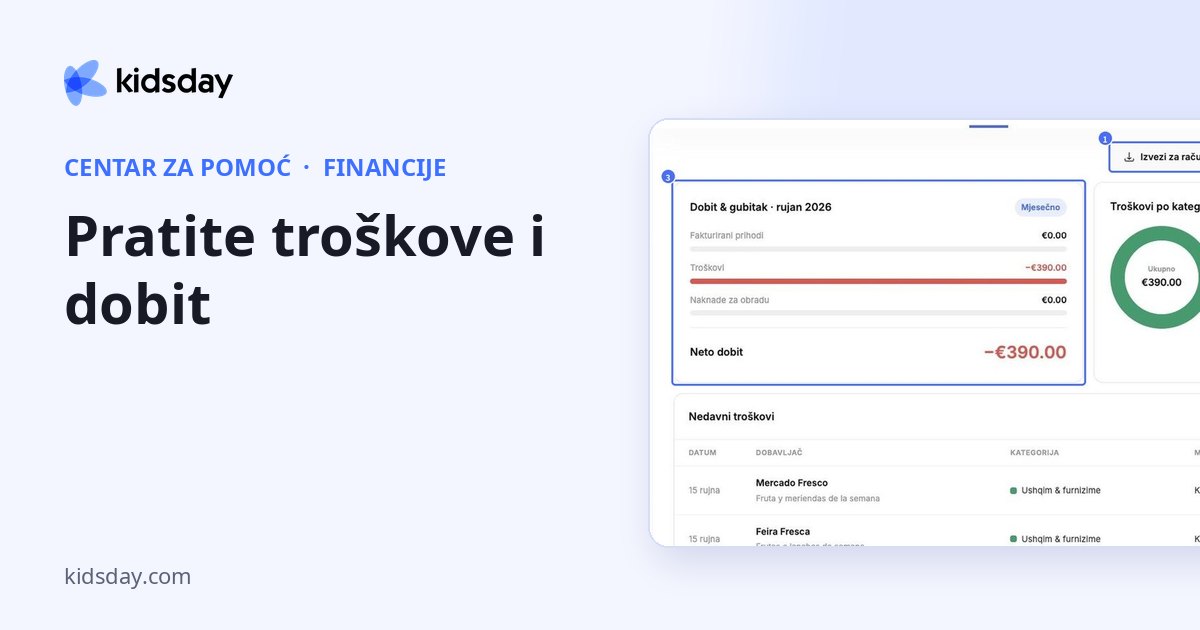 Pratite troškove i dobit