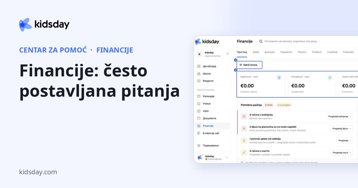 Financije: često postavljana pitanja