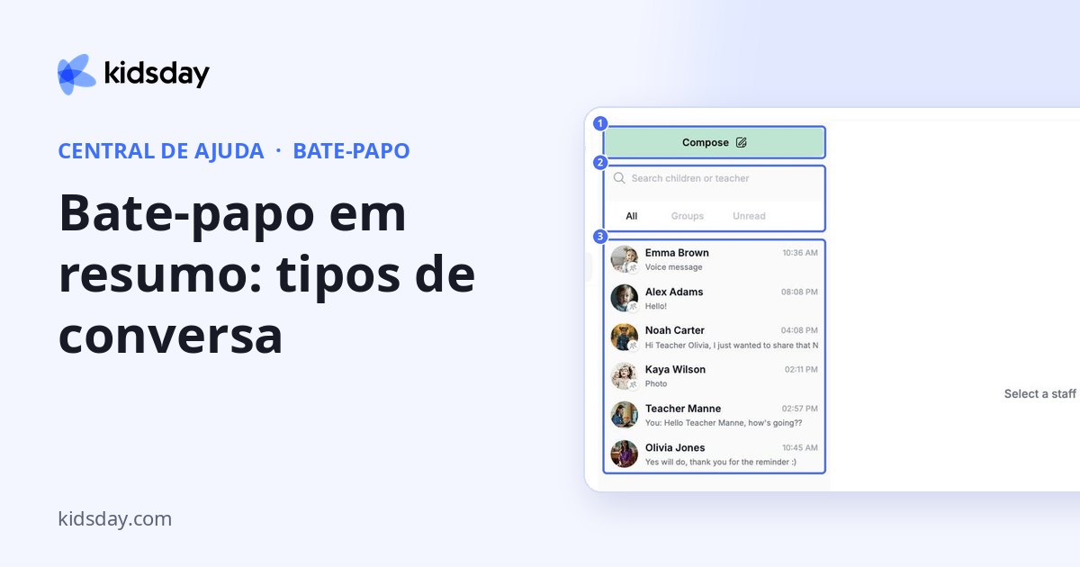 Bate-papo em resumo: tipos de conversa