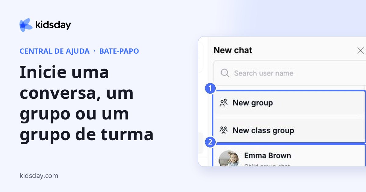 Inicie uma conversa, um grupo ou um grupo de turma