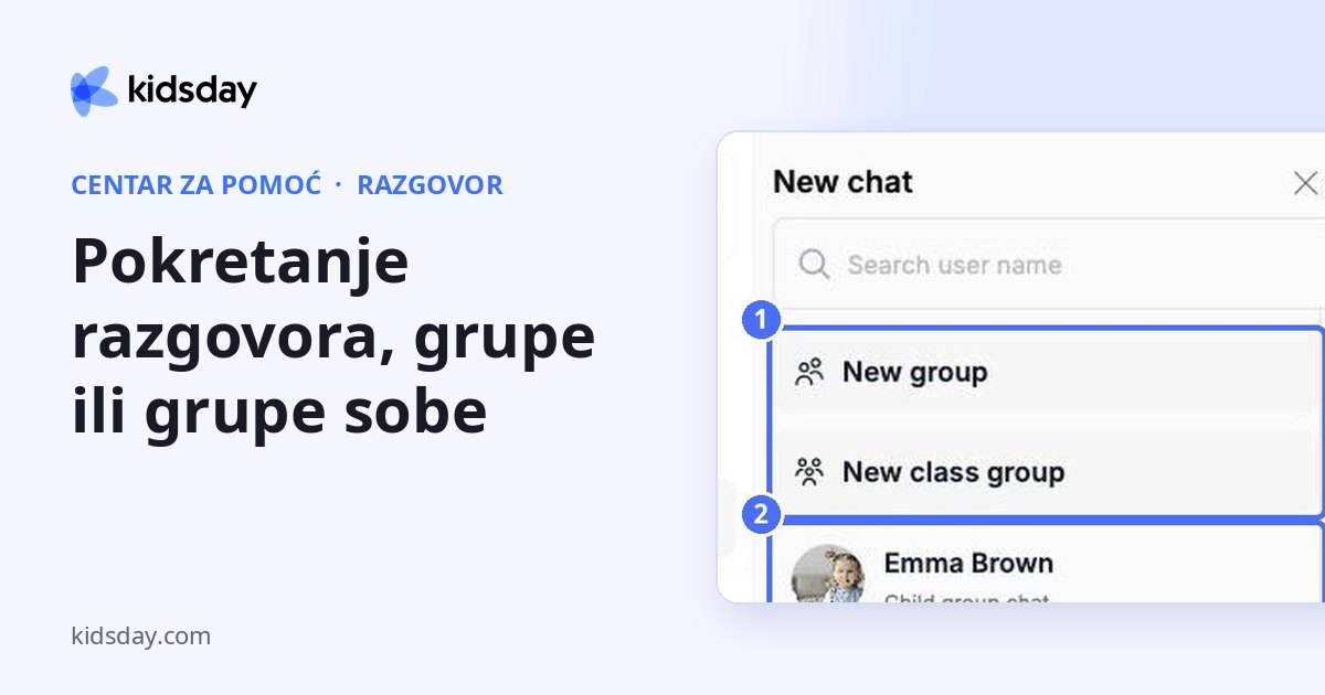 Pokretanje razgovora, grupe ili grupe sobe