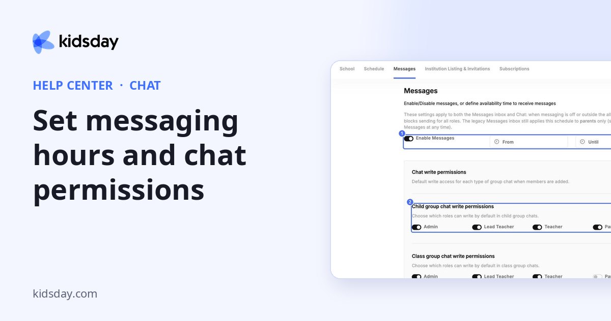 Set messaging hours and chat permissions