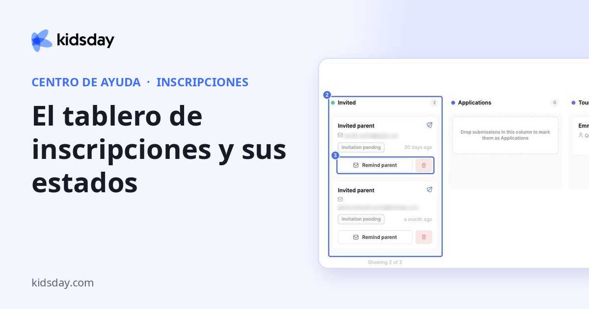 El tablero de inscripciones y sus estados