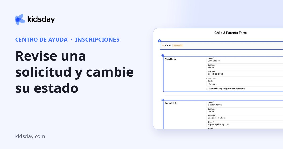 Revise una solicitud y cambie su estado