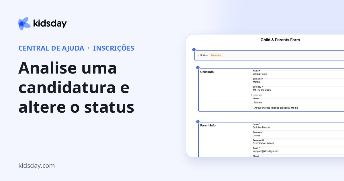 Analise uma candidatura e altere o status