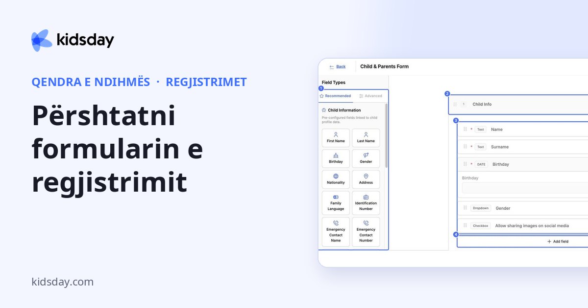 Përshtatni formularin e regjistrimit