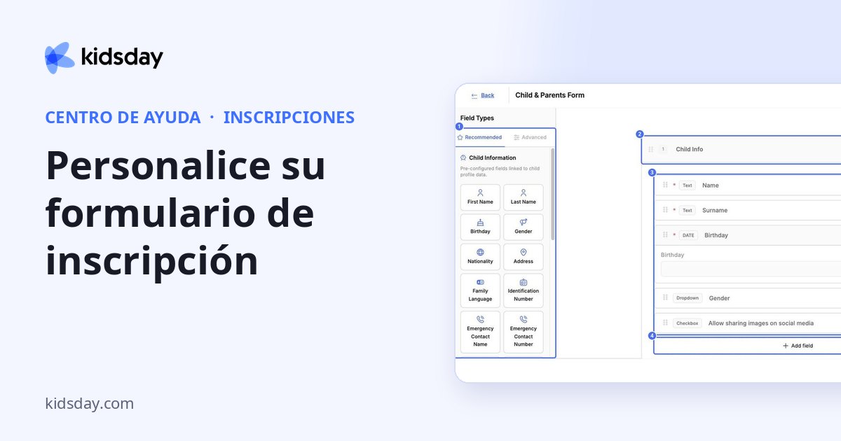 Personalice su formulario de inscripción