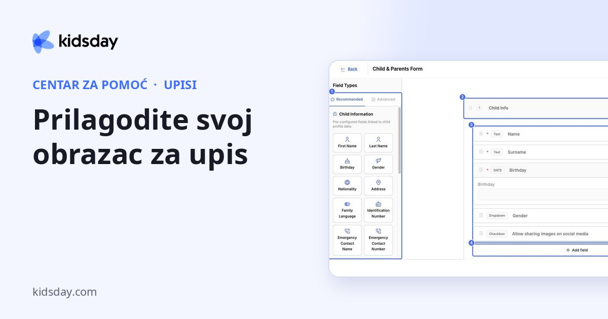 Prilagodite svoj obrazac za upis