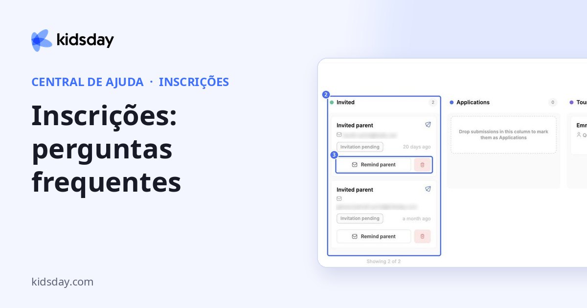 Inscrições: perguntas frequentes