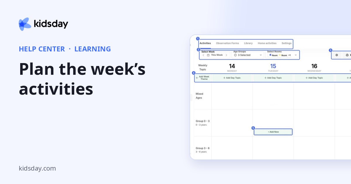 Plan the week’s activities