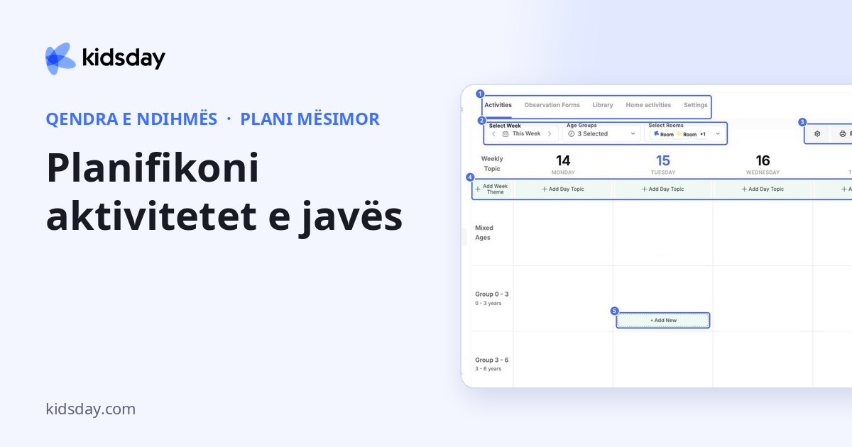 Planifikoni aktivitetet e javës