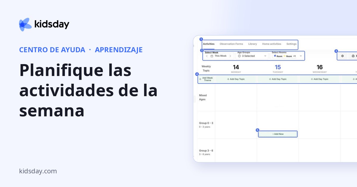 Planifique las actividades de la semana
