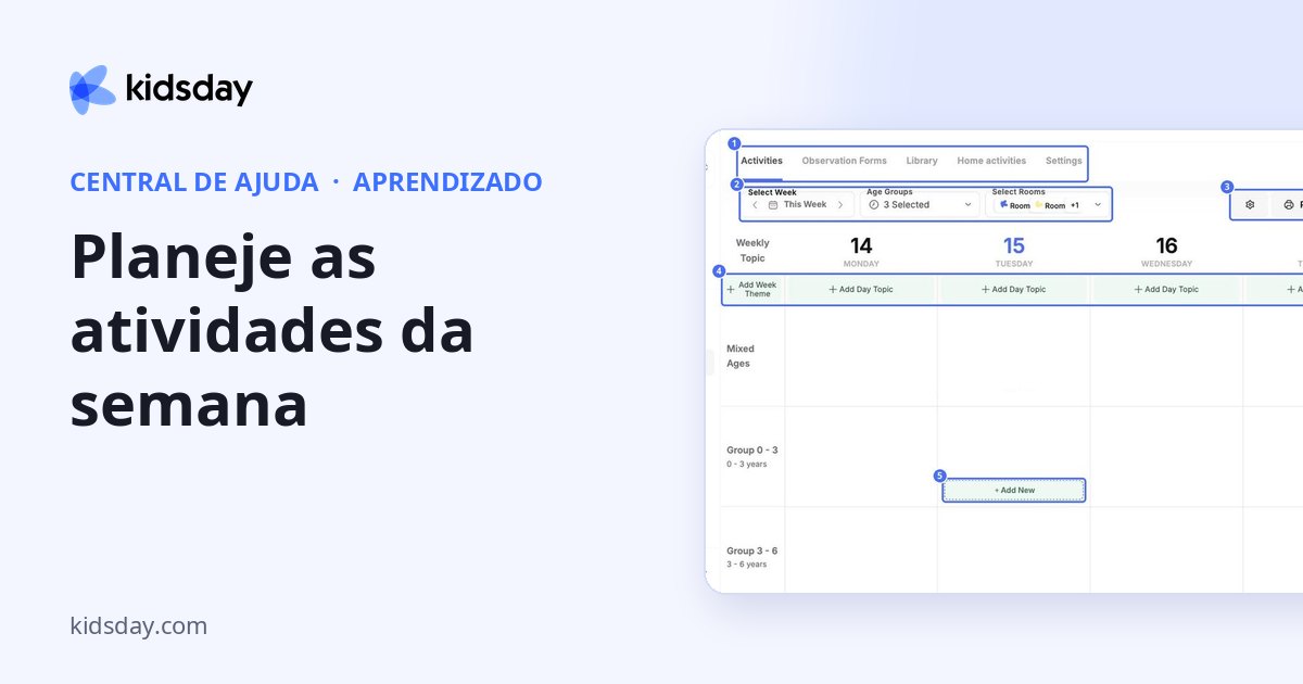 Planeje as atividades da semana