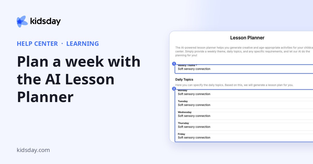 Plan a week with the AI Lesson Planner