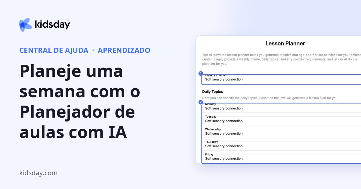 Planeje uma semana com o Planejador de aulas com IA