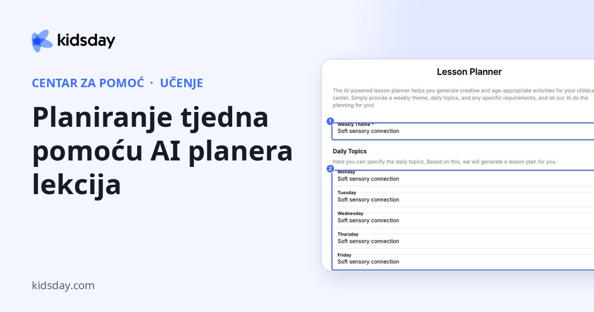 Planiranje tjedna pomoću AI planera lekcija