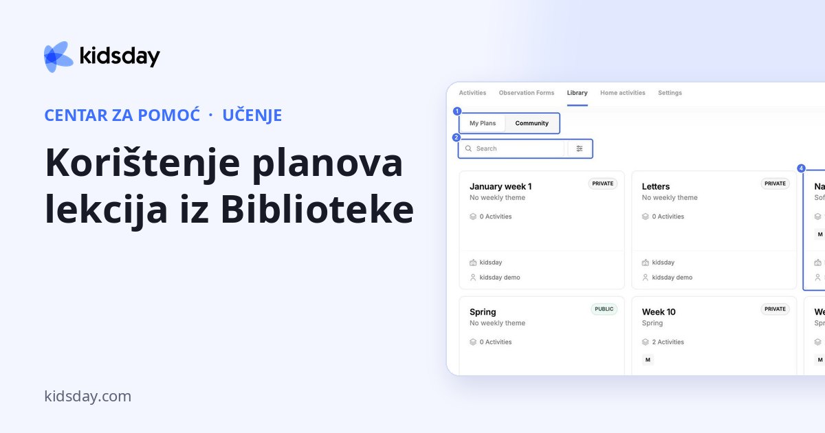 Korištenje planova lekcija iz Biblioteke