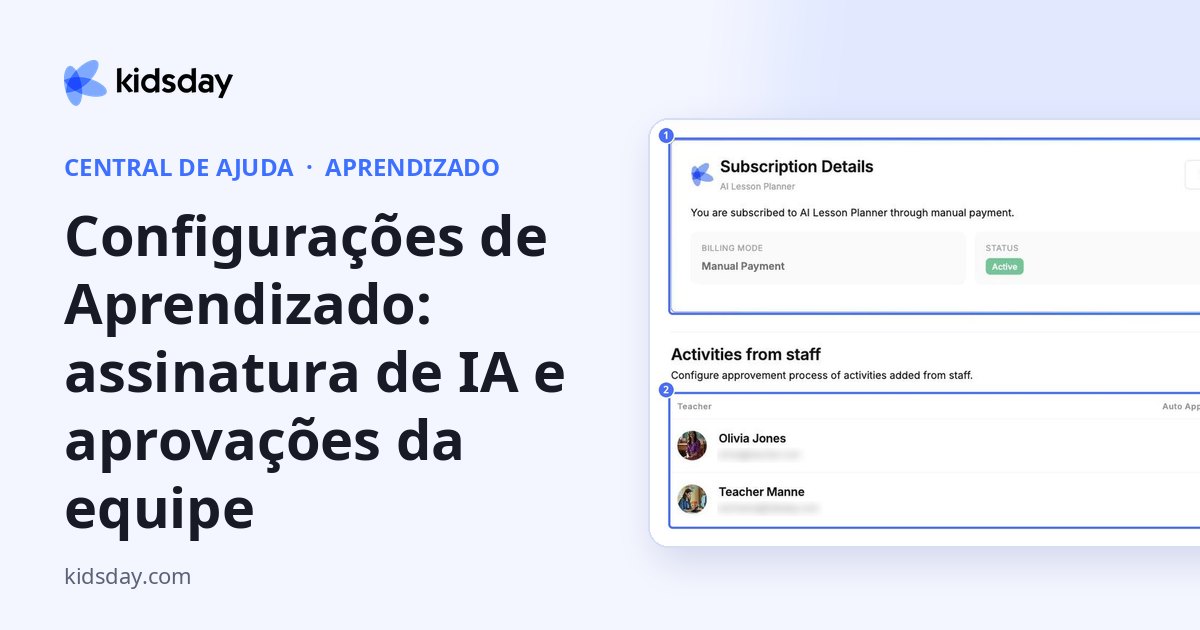 Configurações de Aprendizado: assinatura de IA e aprovações da equipe