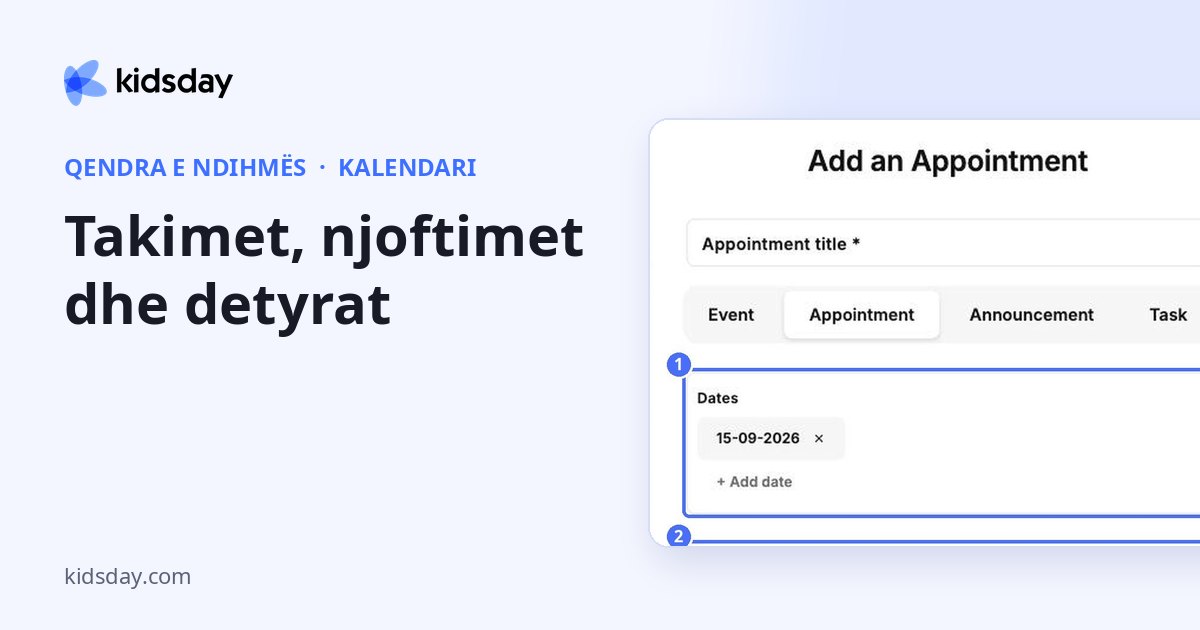 Takimet, njoftimet dhe detyrat