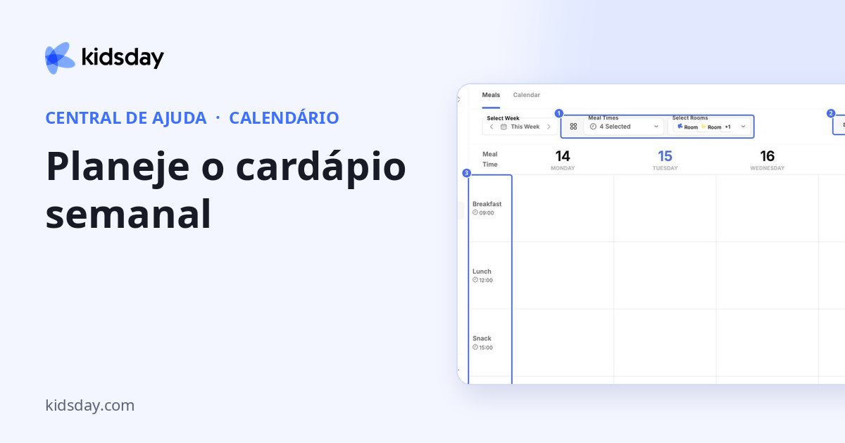 Planeje o cardápio semanal